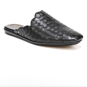 Sam Edelman Katy Woven black Leather Mules Sandals 8.5 BoxB